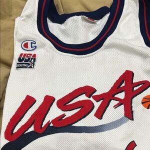 NWT Champion USA Basketball Mesh Jersey - White with Red & Navy.  Never worn